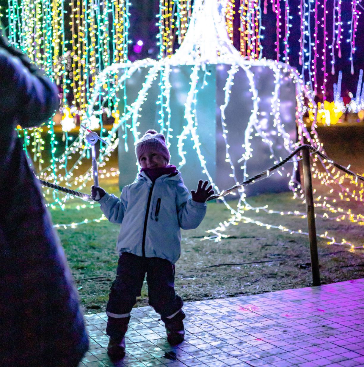 Interactive light installation at LUMAGICA Innsbruck by MK Illumination — immersive light park design creating emotional visitor experiences.